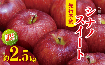 【2026年先行予約】訳あり シナノスイート 約 2.5kg ｜ 外川果樹園 リンゴ りんご 林檎 果物 フルーツ 果実 果汁 シナノスイート しなのすいーと わけあり 訳アリ 訳あり 長野県 松川村