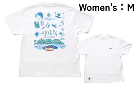 CHUMS Tシャツ バックプリント ウィメンズ:M /ホワイト