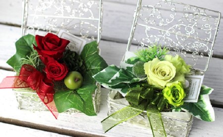 プリザーブドフラワーのアレンジメント ローズガーデン 長野県坂城町 ふるさと納税サイト ふるなび