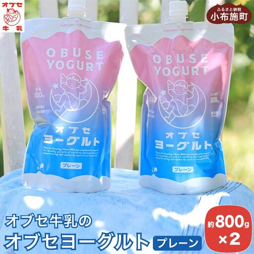 オブセヨーグルト (プレーン) 2個セット［オブセ牛乳］ヨーグルト 乳製品 食品  お取り寄せ グルメ 生乳100% 朝食 スイーツ おやつ 冷蔵 長野県小布施町産