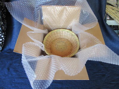 須賀川竹細工【台付かご】 