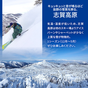 志賀高原スキー場共通リフト券 1日券2枚 【 スキー場 共通 リフト券