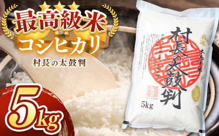 最高級米コシヒカリ「村長の太鼓判」 約5kg | 米 白米 精米 特別栽培米 コシヒカリ こしひかり お米 おこめ 減農薬 無化学肥料 長野県 木島平村 信州
