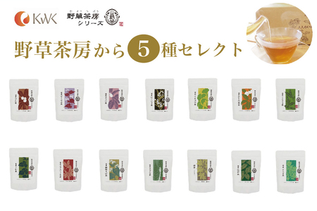 黒姫和漢薬研究所「野草茶房 」５フレーバーセット お好きなお茶を5種お選びいただけます 【長野県信濃町ふるさと納税】