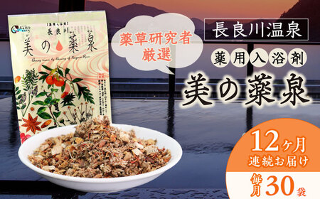 【12回定期便】入浴剤 薬用 30袋 医薬部外品 美の薬泉 天然 美容 お風呂 バスタイム 岐阜市/岐阜長良川温泉旅館協同組合[ANAF013]