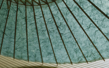 日傘 日傘 雲竜柄和紙 あさぎ色 [ANBX010] 日傘