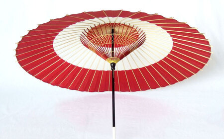 和傘 蛇の目傘 二つ切（赤） [ANBX007] 和傘
