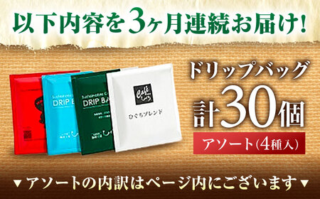 コーヒー 【3回定期便】 ドリップバッグアソート（30個） [ANDP015] コーヒー