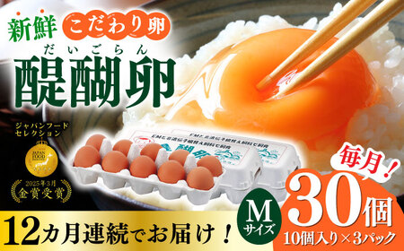 卵 【12回定期便】卵 30個入りMサイズ  [ANAZ006] 卵