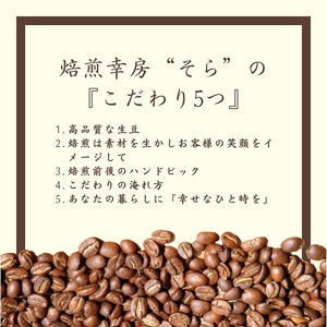 【コーヒー豆 定期便 12回】 200g×1種類 世界を旅する コーヒー 酸味は苦手、浅煎り抜き 『焙煎幸房“そら”』 定期便