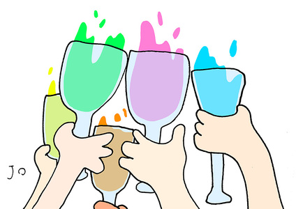 絵画『かんぱ～い』小サイズ 