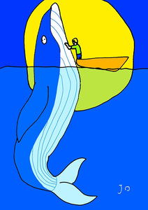 絵画『くじらにタッチしたいなぁ』小サイズ