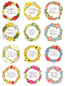 【名入れオーダー】ブルミア 誕生花が咲き続けるポーチ Mサイズ チャーム付き