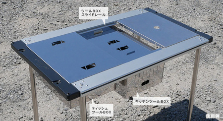 IGT規格テーブル 収納ステンレスボックス用　ツールBOXスライドレール　HC-74