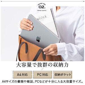 ユニセックス A4 トートバッグ 本革  NAVY｜トートバッグ