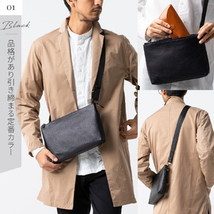 サコッシュ 本革 GRAY|サコッシュ