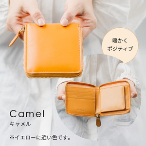 二つ折り財布 本革 レディース CAMEL｜二つ折り