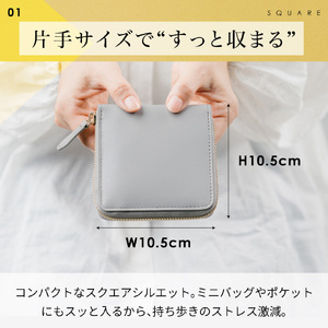 二つ折り財布 本革 レディース GRAY｜二つ折り