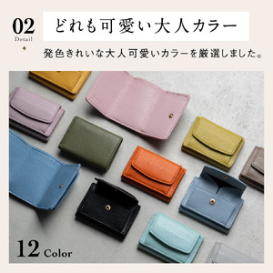 三つ折り財布 レディース 本革 カメリアピンク|三つ折り