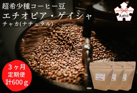 【定期便3か月】超希少種コーヒー豆『エチオピア　ゲイシャ』ゲシャビレッジ農園　チャカ（ナチュラル） 