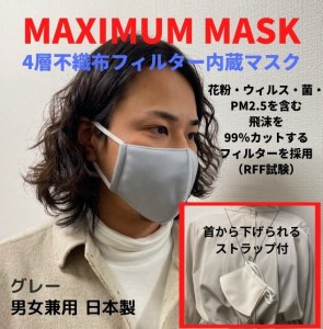 【HoTFaB】MAXIMUM MASK(4層立体布マスク/男女兼用) 