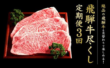 満喫飛騨牛3ヶ月定期便（全3回）牛肉 しゃぶしゃぶ ステーキ 切り落とし 飛騨牛のこもり FC101〔国産和牛定期便  牛肉定期便 ステーキ  飛騨牛定期便　3回〕