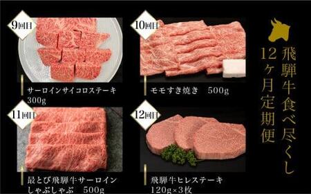 A5 飛騨牛 定期便 12回 食べ尽くし 牛肉 定期便 約4.96kg ながせ食品 FH103