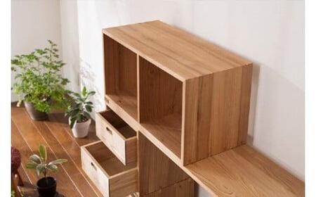 2KOBAKO ニコバコ 国産材 オープン 2段 木製 家具 収納棚 木箱 無垢材 飛騨の家具 収納 スタッキング シンプル ラック オークヴィレッジ】AH034VC13