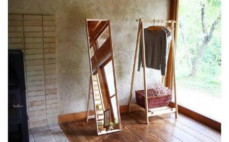 スタンドミラー〔国産材 木製家具〕木工製品 飛騨の家具 全身鏡 姿見 鏡 ミラー 無垢 木製 おしゃれ 人気 おすすめ 新生活【オークヴィレッジ】AH035VC13