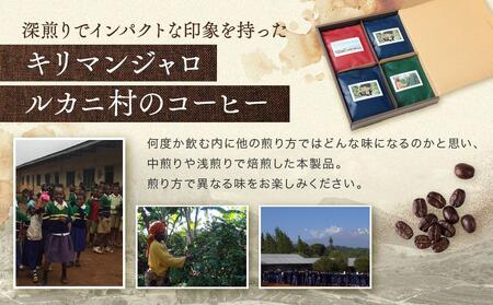キリマンジャロ ルカニ村 ロースト3種セット 12袋 |ルカニ村・フェアトレード・プロジェクト 香り 焙煎豆 コーヒー 珈琲 あそびば.coffee 栄徳屋 LC005