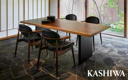 【KASHIWA】BOSS STYLE(ボススタイル)ダイニングチェア ウォールナット 座面：黒 飛騨の家具 椅子 いす 木製 TR4141