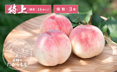 飛騨のたから桃 桃 特上 糖度14度以上 3玉 朝採れ 白桃 ※7月末~順次お届 b548