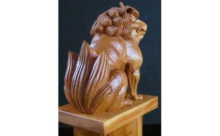 数量限定】飛騨一位一刀彫 狛犬 吽形 | 伝統工芸品 いちい イチイ 一位