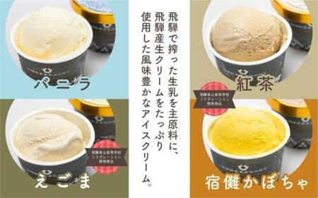 飛騨こだわりアイスクリームギフト 4種8個 食べ比べ 飛騨牛乳 かぼちゃ 紅茶 えごま バニラ 飛騨高山 スイーツ A592 岐阜県高山市 ふるさと納税サイト ふるなび