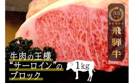  A5等級 飛騨牛 サーロインブロック 1kg | ブロック肉 豪快 肉の塊 ステーキ ブロック 肉 牛肉 和牛 国産牛 A5ランク 飛騨高山 ながせ食品 FH020