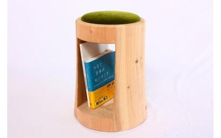 【nokutare】 スツール シダー スツール 「 ceppo 」 （張り座） スギ材 収納 家具 椅子 高さ 47cm 丸椅子 イス ベルベット布地 木製 飛騨高山 ノクターレ CB038