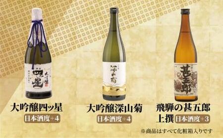 軽快な飛騨の飲み比べセット 日本酒 大吟醸 深山菊 辛口 フルーティー