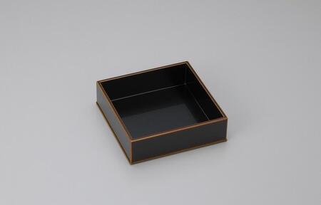 高島屋選定品】飛騨春慶塗(手塗漆）角重三段 内黒塗 三段重 お重 重箱