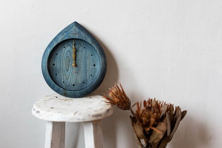 【nokutare】 掛け時計 sizuku ( インディゴ ) 小 時計 壁掛け 時計 木工 藍色 コンパクト シンプル 木の時計 天然木 ノクターレ TR4509