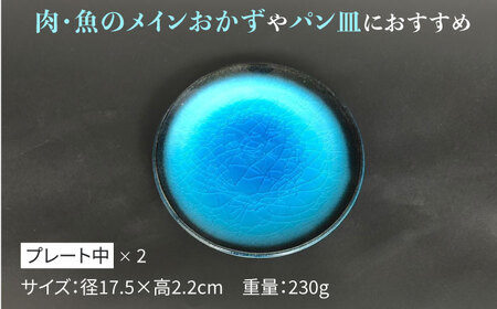 【美濃焼】 プレート 大 ・ 中  各2 計4点 (つや有) 【東山窯】食器 皿 [TDU011]