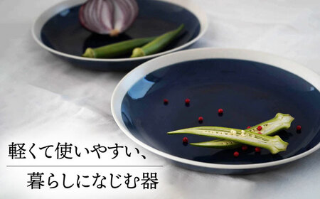 【美濃焼】[軽量食器] TLPリムバンド ブルー 9インチ クープ×4枚 セット【井澤コーポレーション】食器 皿 プレート [TBP099]