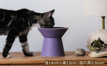 【美濃焼】 ネコ用 フードボウル CHALICE / food bowl (ayame菖蒲)  / ＆CAT 多治見市/アペックスハート ネコ 猫 ペット用 ペット用品 ペット フードボウル ペット用ボウル 猫用ボウル 幼猫 成猫  洗濯可能 洗える カラー 送料無料  [TAB010]