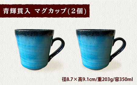 先行予約 【令和6年産新米】 玄米 コシヒカリ 特別栽培米 （2kg） + 【美濃焼】 青輝貫入 マグカップ （2個） 【山松加藤松治郎商店】[TEU026]