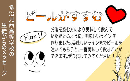 ビールが進む グラス ペア 〈多治見西高等学校美術部デザイン〉 【片岡ケース製作所】[TAH009]