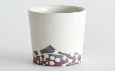 【美濃焼】 志野唐草文 杯 （横柄）【織部/仙太郎窯】食器 酒器 カップ そばちょこ [TBI009]