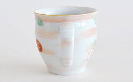 【美濃焼】 赤絵 流水椿 マグカップ 白 【織部/蔵珍窯】 食器 マグカップ コーヒーカップ[TBI014]