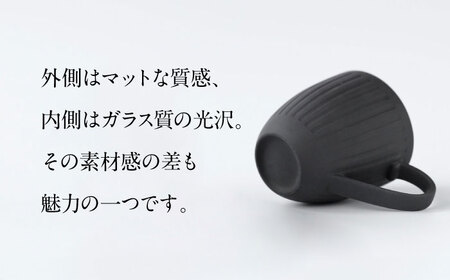 【美濃焼】 PITCH BLACK ストライプマグ 2点 【丸健製陶】 マグカップ ペア セット[TAY049]