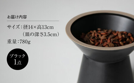 【美濃焼】 TAJIMI/food bowl ブラック ネコ用 フードボウル ペット 多治見市 / アペックスハート[TAB023]