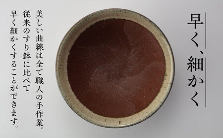【美濃焼】 きめ細かくすれるすり鉢 波紋櫛目 すり鉢 乳だく 7寸 当たり棒付 多治見市 / カネヨ / 山只華陶苑[TBO001]