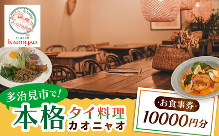 タイ料理Kaonyao お食事券10，000円分 多治見市 / タイ料理 屋台料理 カオニャオ チケット[THH003]